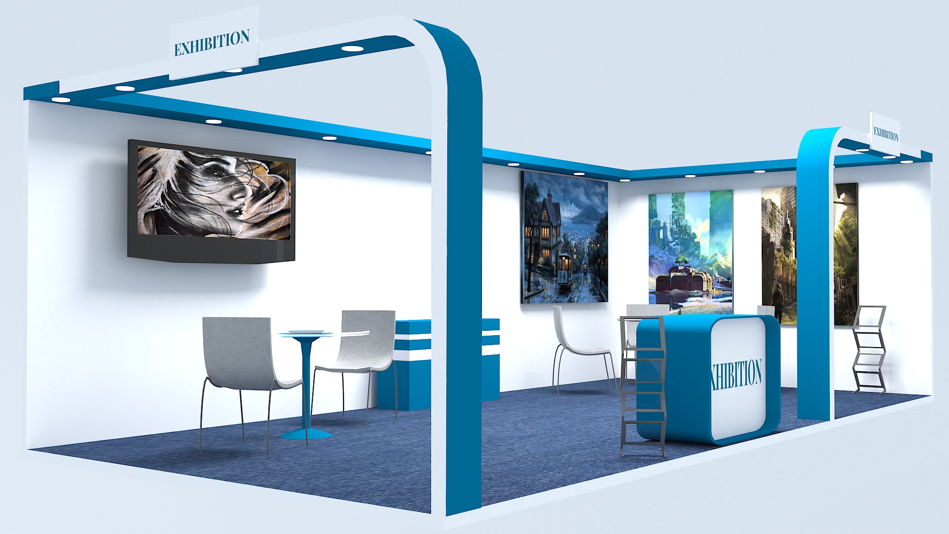 3D exhibition stall concept render